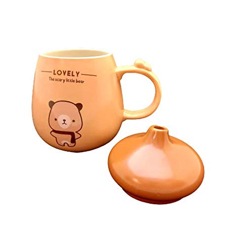 Chocolate Teddy Bear Ceramic Mug - Peach Cup with Chocolate Lid freeshipping - GeekGoodies.in