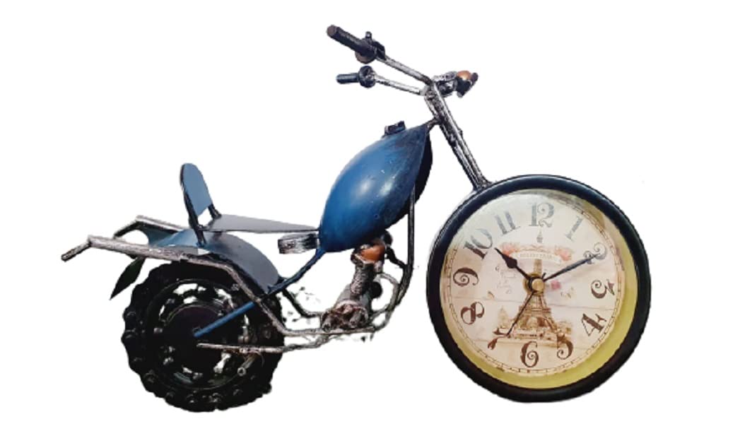 Iron Metal Vintage Motorbike Shape Desk Showpiece Clock freeshipping - GeekGoodies.in