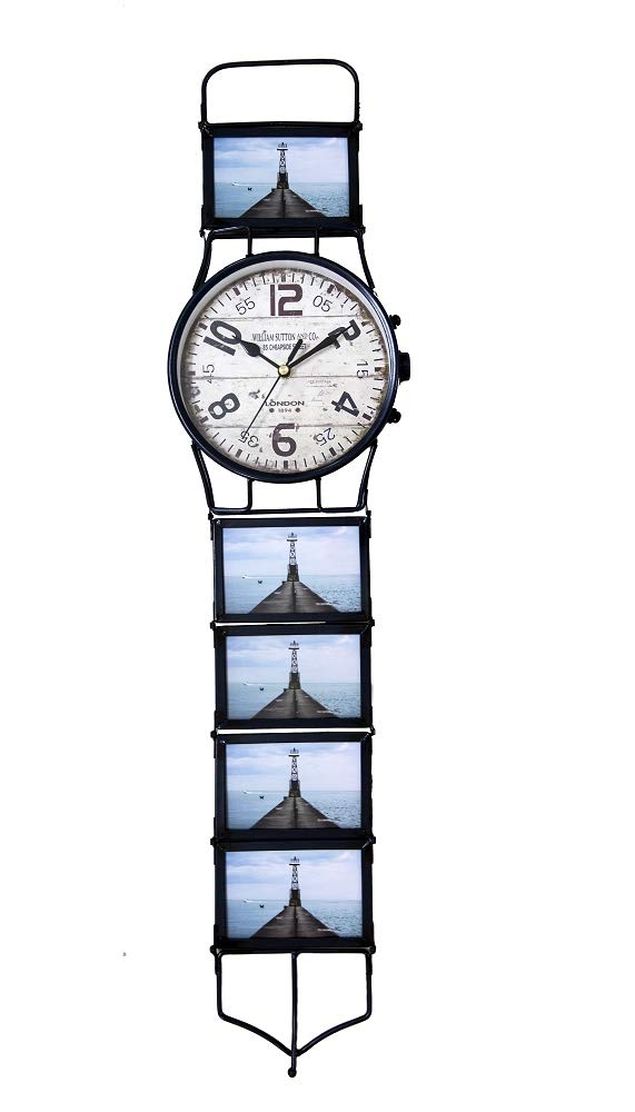 Wrist Watch Shaped Metal Wall Clock with Photo Frame freeshipping - GeekGoodies.in