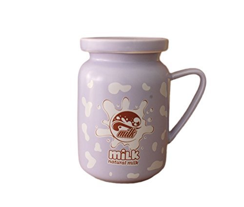 Cow Milk Kids Ceramic Milk/Coffee Cup Mug with Lid freeshipping - GeekGoodies.in