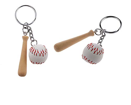 Baseball Wood Bat Key Ring Keychain - Set of 2 freeshipping - GeekGoodies.in