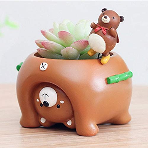Cute Animal Shaped Cartoon Flower Pots Mini Bonsai Pot (Bear) freeshipping - GeekGoodies.in