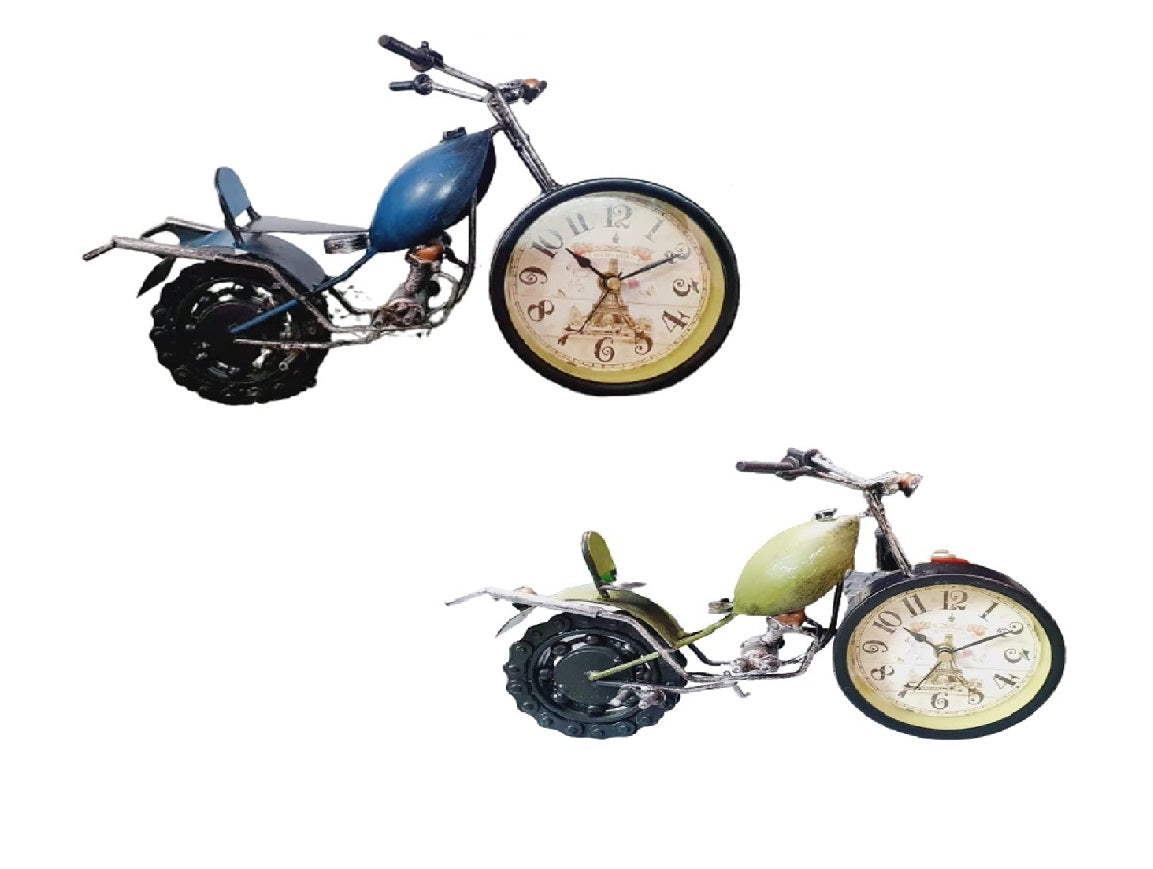 Iron Metal Vintage Motorbike Shape Desk Showpiece Clock freeshipping - GeekGoodies.in