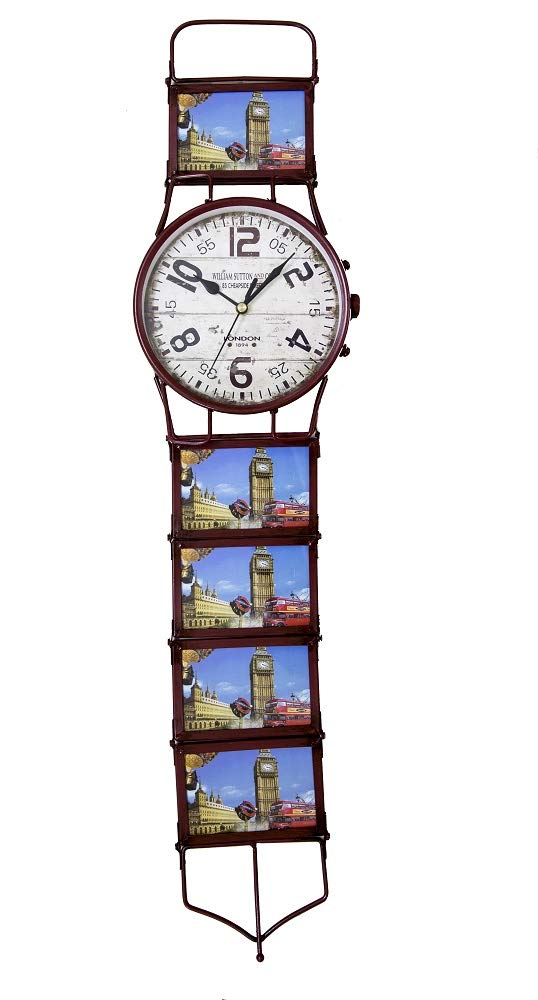 Wrist Watch Shaped Metal Wall Clock with Photo Frame freeshipping - GeekGoodies.in