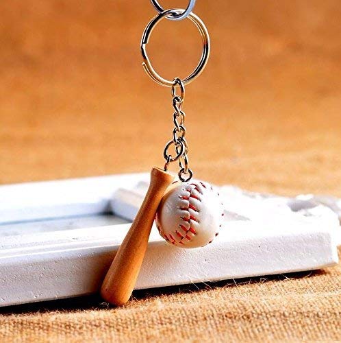 Baseball Wood Bat Key Ring Keychain - Set of 2 freeshipping - GeekGoodies.in