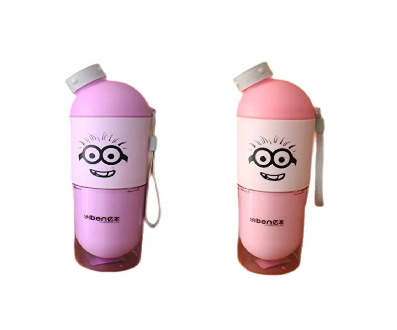 M School Travel Water Bottle with Drinking Glass freeshipping - GeekGoodies.in