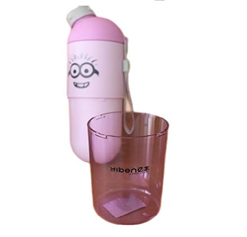 M School Travel Water Bottle with Drinking Glass freeshipping - GeekGoodies.in