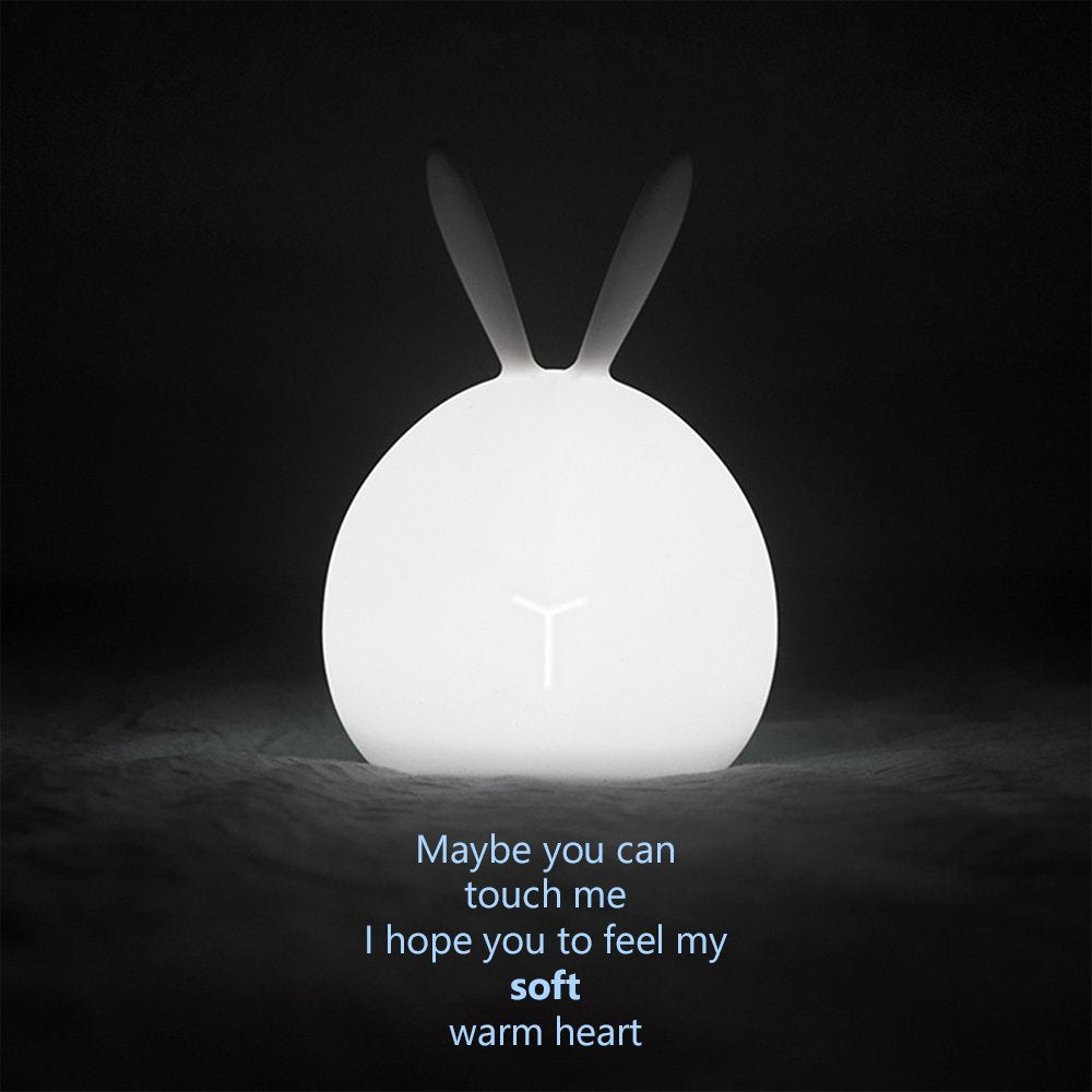 Cute 7 Colors Rabbit Night Light Rechargeable LED Lamp freeshipping - GeekGoodies.in