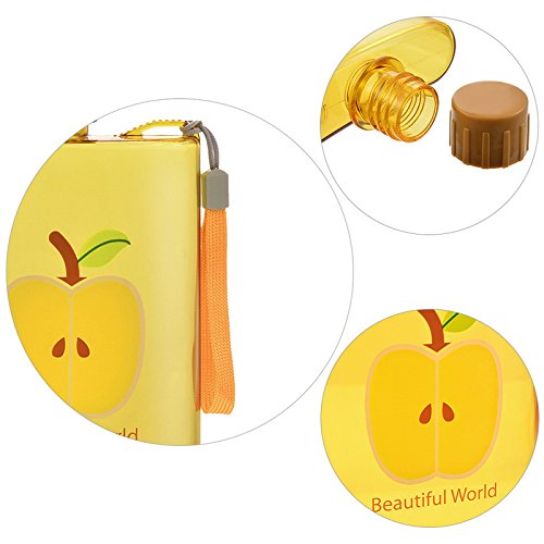 Fruit  Water Bottle Flat Portable Non Slip Lid Leakproof Drinkware freeshipping - GeekGoodies.in