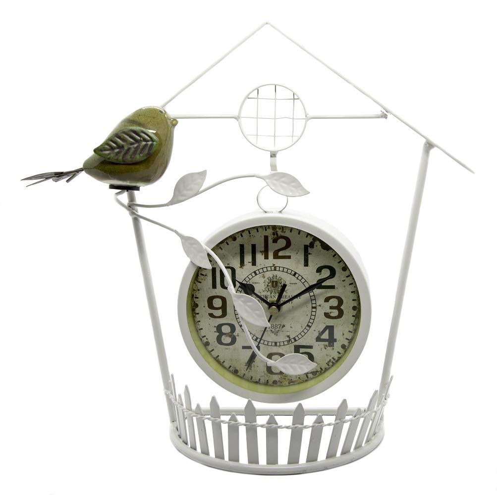 House Fence Bird Metal Living Room Bedroom Decoration Table Clock freeshipping - GeekGoodies.in