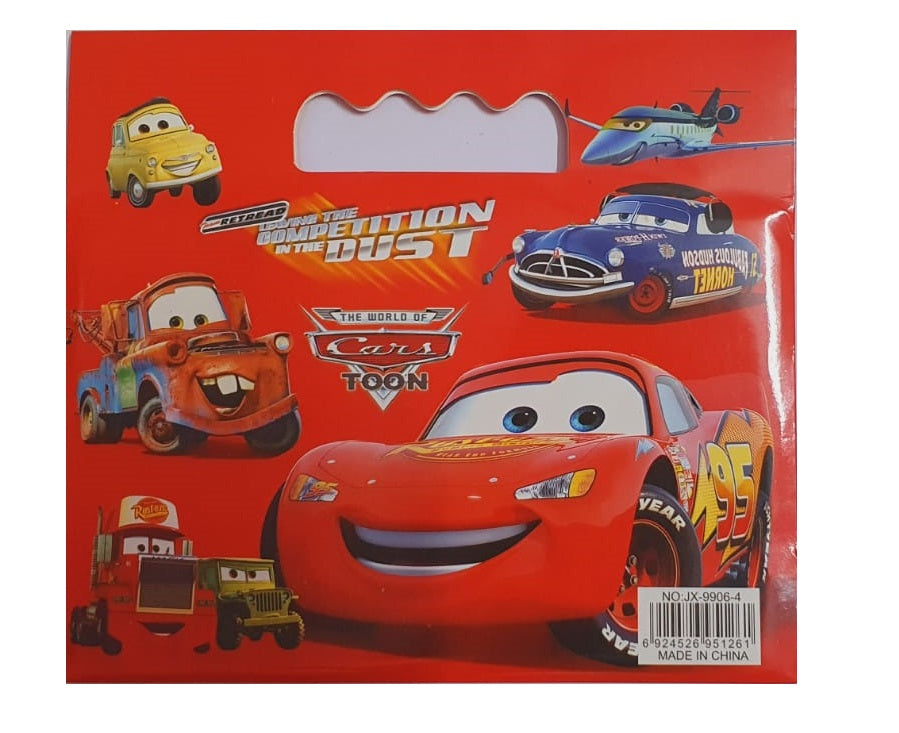 Velcro Packaging Stationery Set for Kids (Cars Toon - Set of 12)