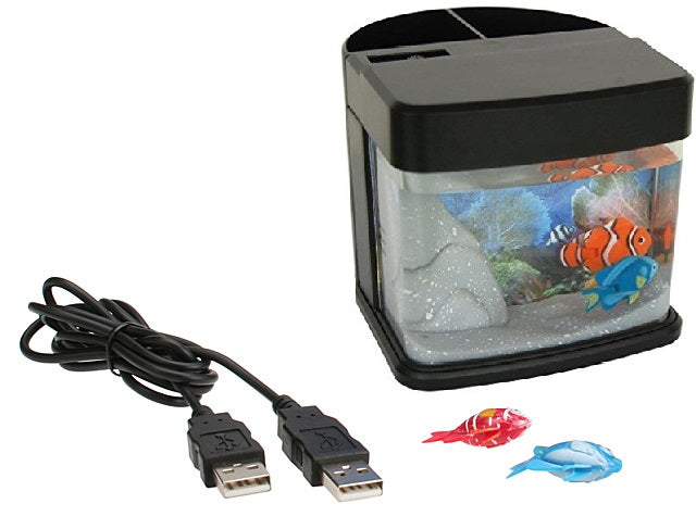 USB Mini Fish Tank Toy Aquarium with LED Light freeshipping - GeekGoodies.in